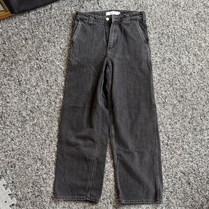 LISA SAYS GAH High-Rise Wide Leg Black Jeans